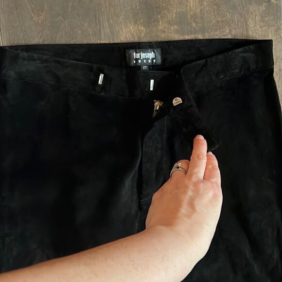 For Joseph suede leather Floral cut out bottom pants Sz-27 - Picture 2 of 7